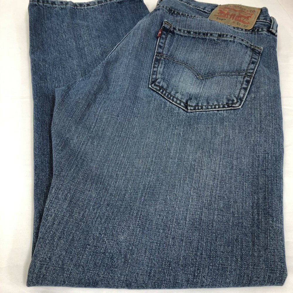 Mens Levi Strauss 559 W33 L30 Jeans Medium Wash - Picture 5 of 10